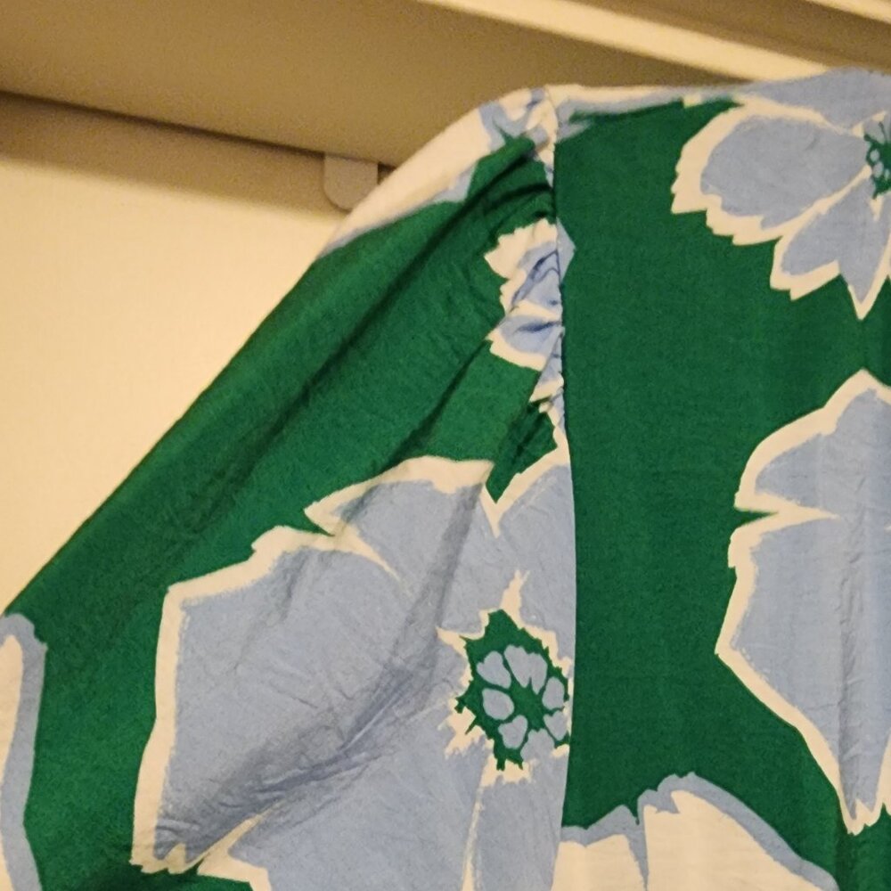 *NWT* Blue & Green Rayon XXL Sonoma midi swing dress - Picture 4 of 16
